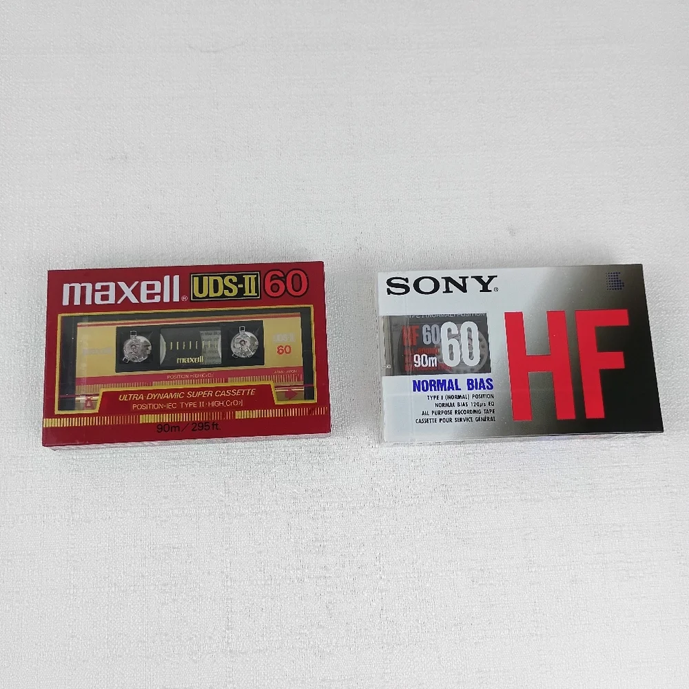 MAXELL UDS-II 60 Blank tape audio Sony HF60 Normal Bias type I normal Sealed.